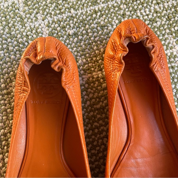 Tory Burch Orange Ballet Flats Size 6.5 - Picture 10 of 12